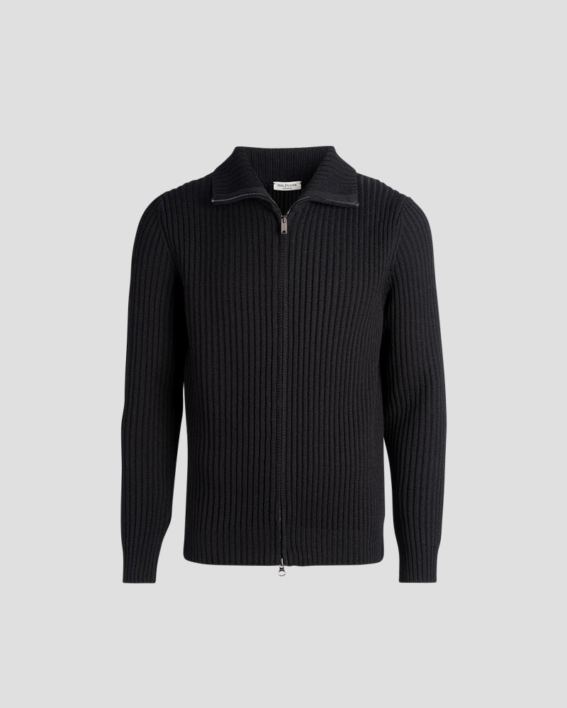 zip-up jacket - Black