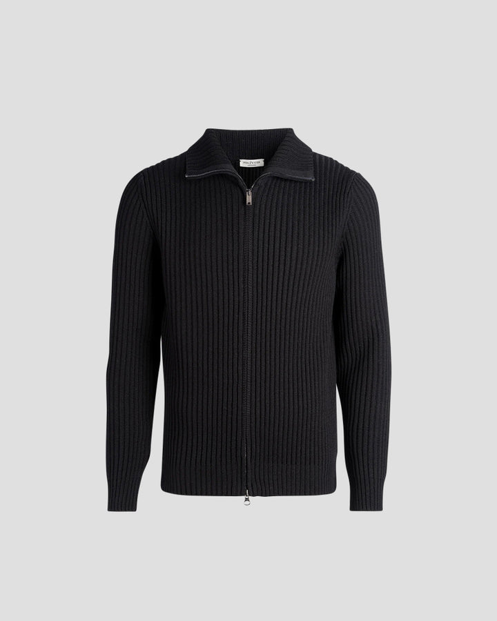 zip-up jacket - Black