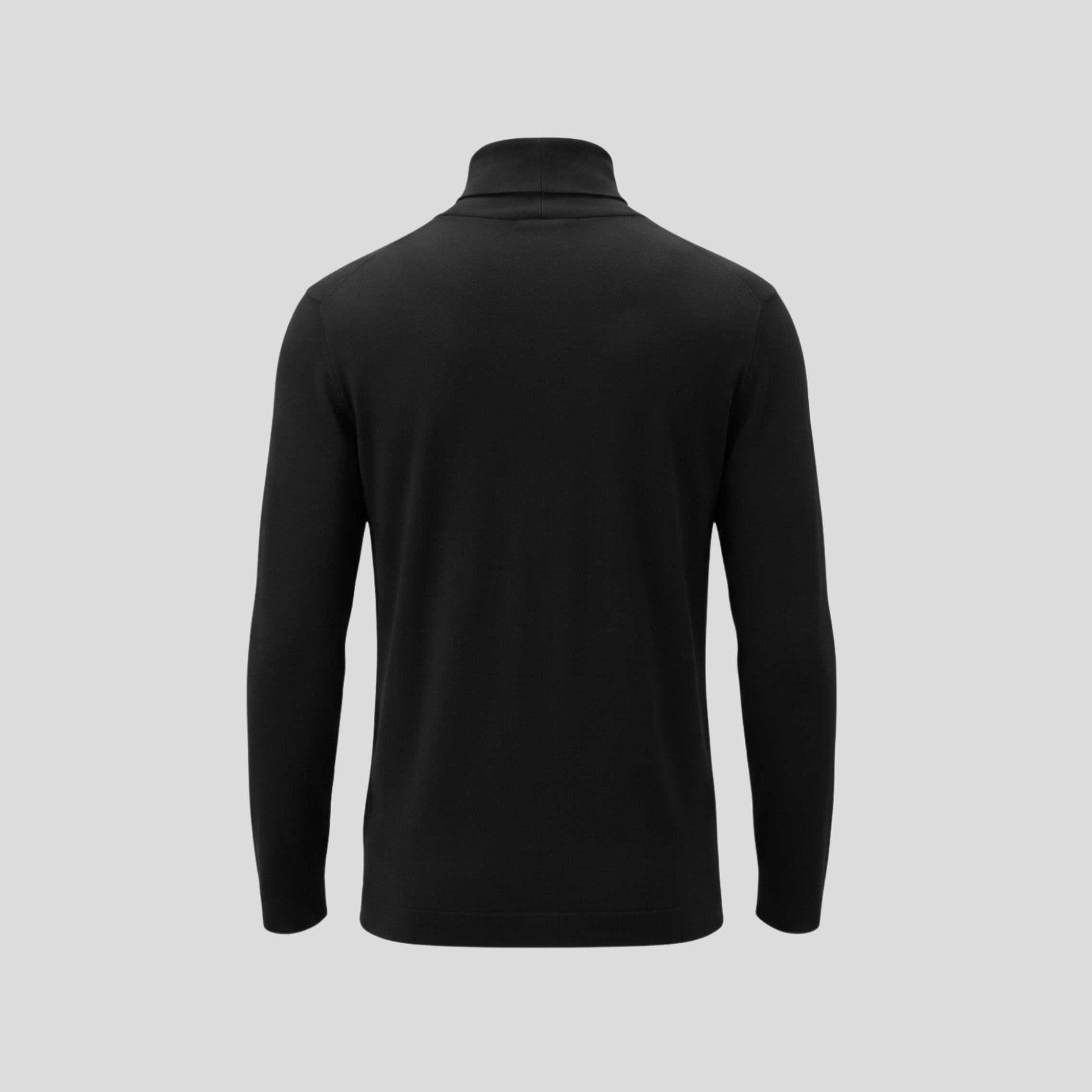 WOOL TURTLE-NECK SWEATER - BLACK