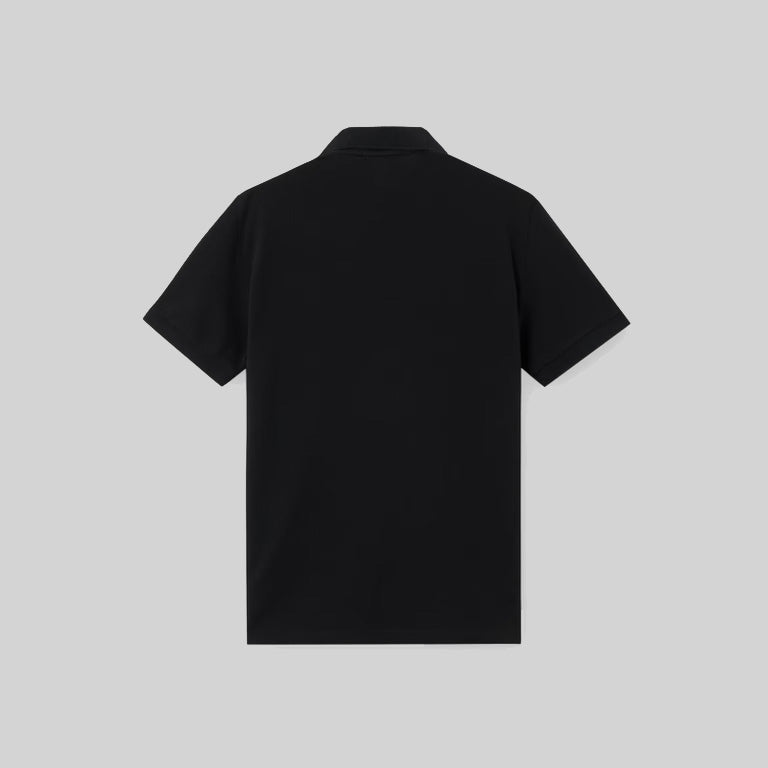 ORGANIC COTTON PIQUÉ SHORT-SLEEVE POLO - BLACK