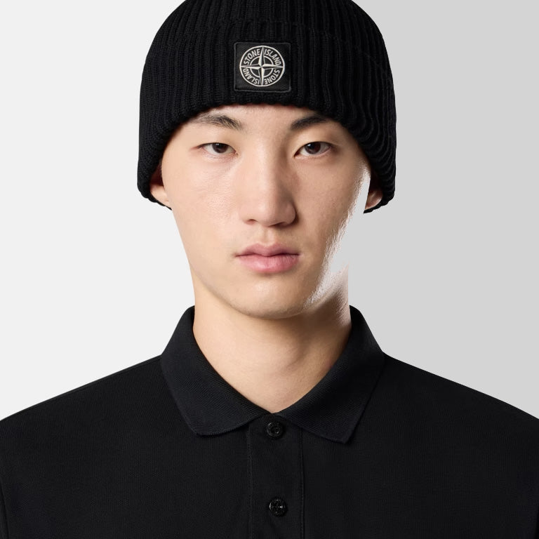 ORGANIC COTTON PIQUÉ SHORT-SLEEVE POLO - BLACK