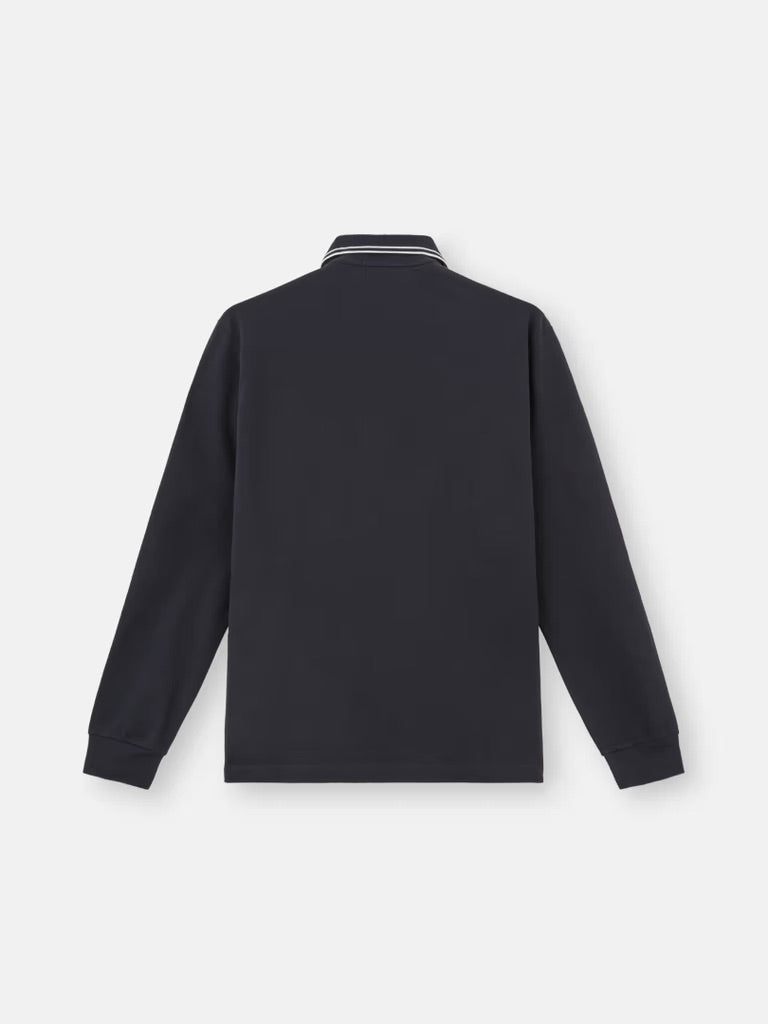 Slim fit long sleeve polo shirt - Navy