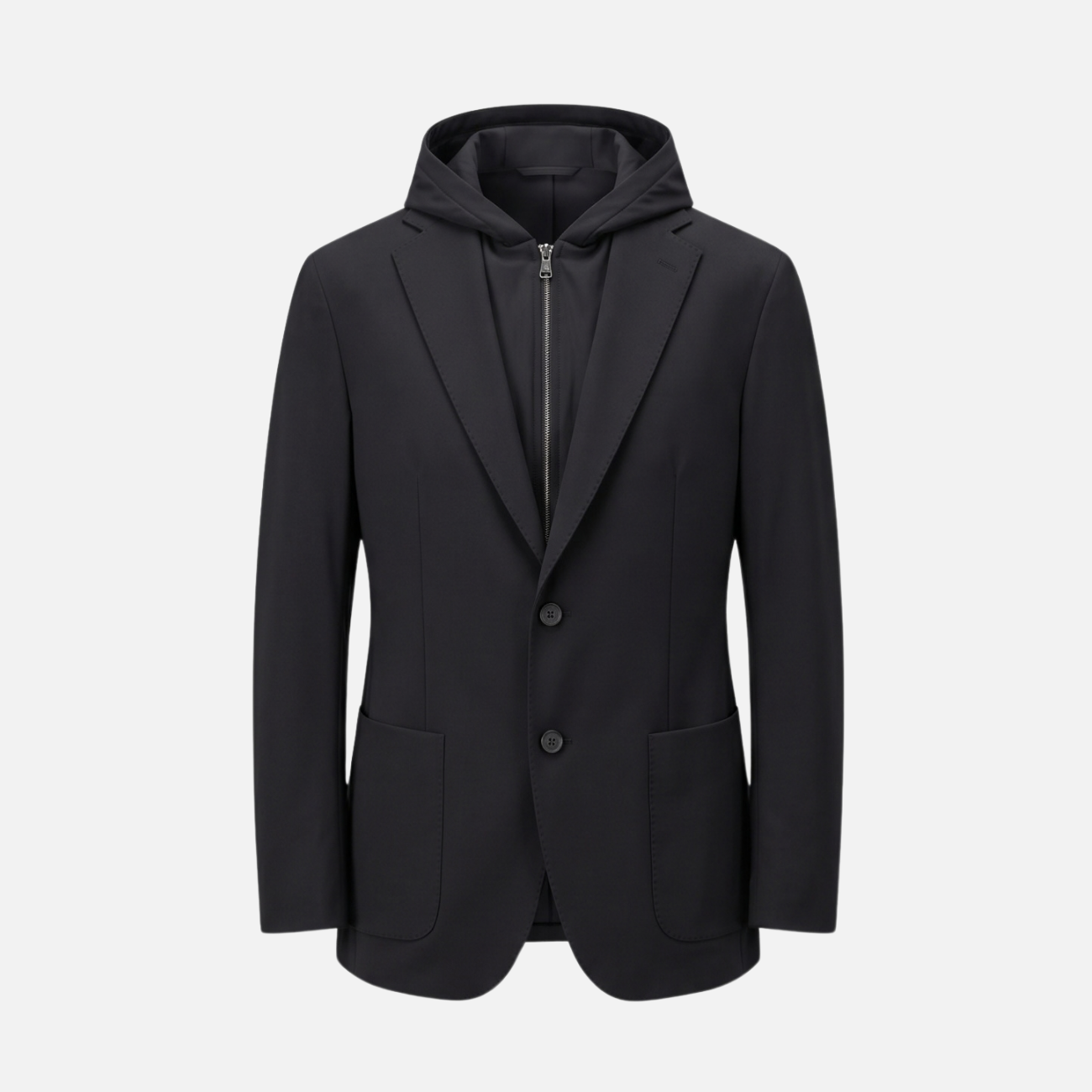 HOODED SPORTS JACKET - BLACK
