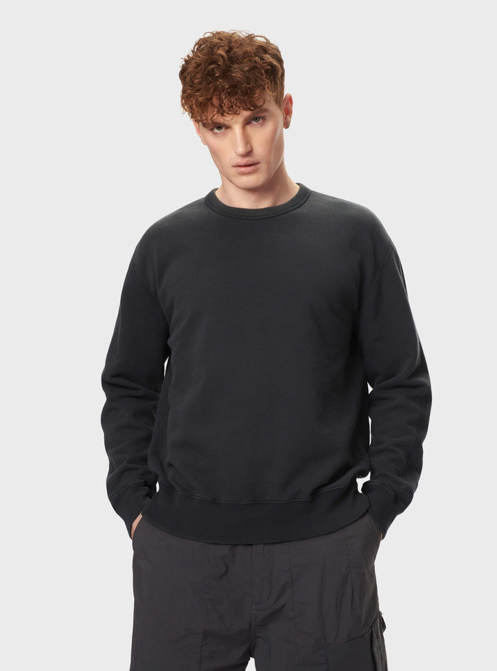 Garment Dyed Crewneck Sweater - Black