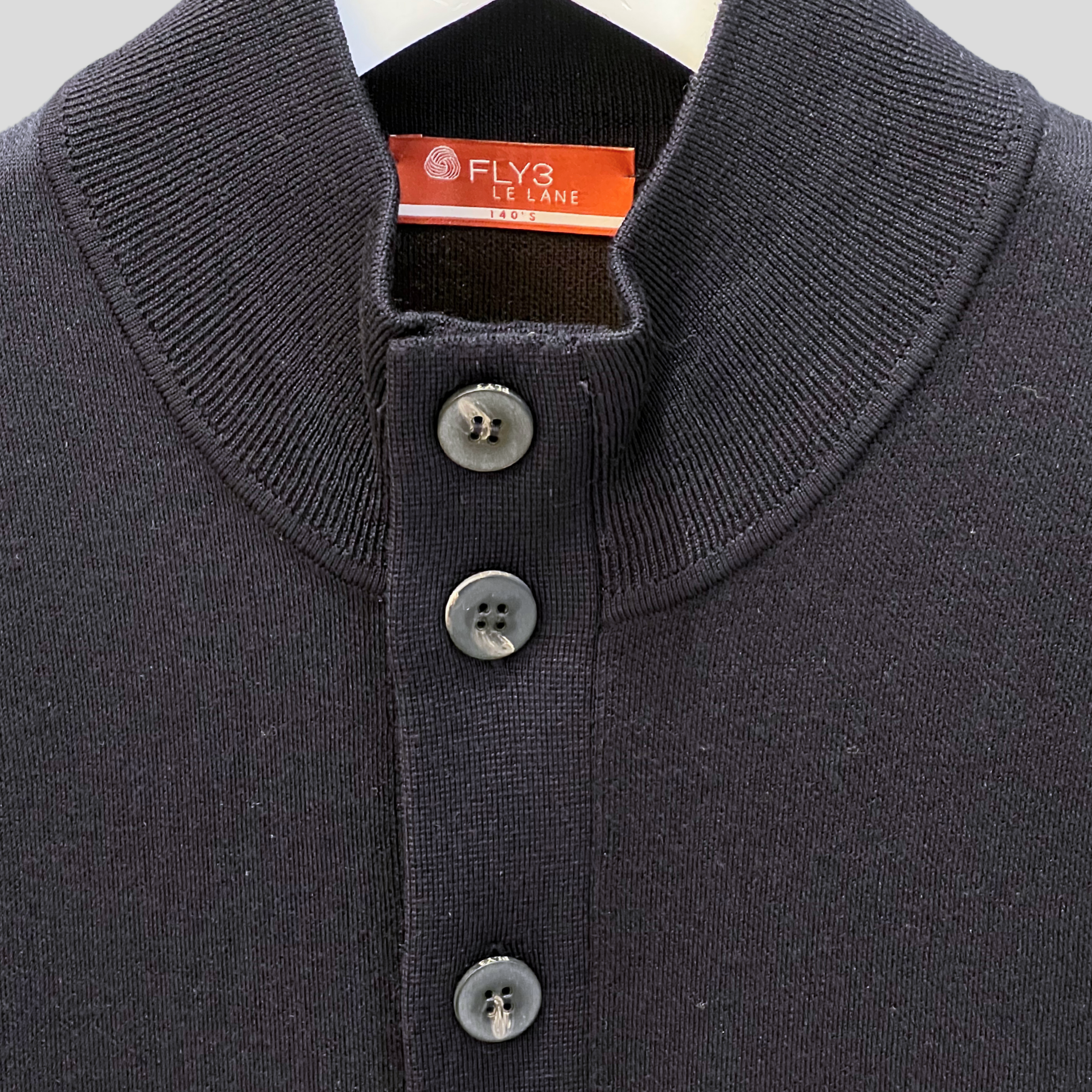 BUTTON-UP BOMBER SWEATER -  NAVY