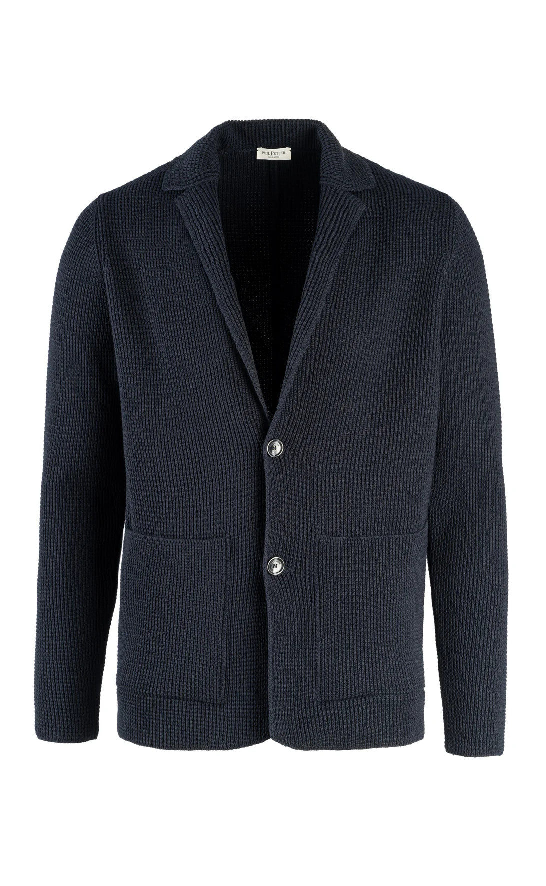 NAVY MERINO WOOL KNITTED BLAZER
