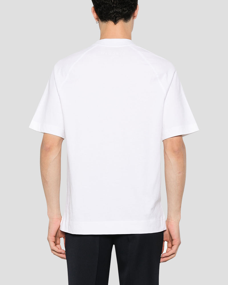 raglan-sleeve cotton T-shirt - LATTE