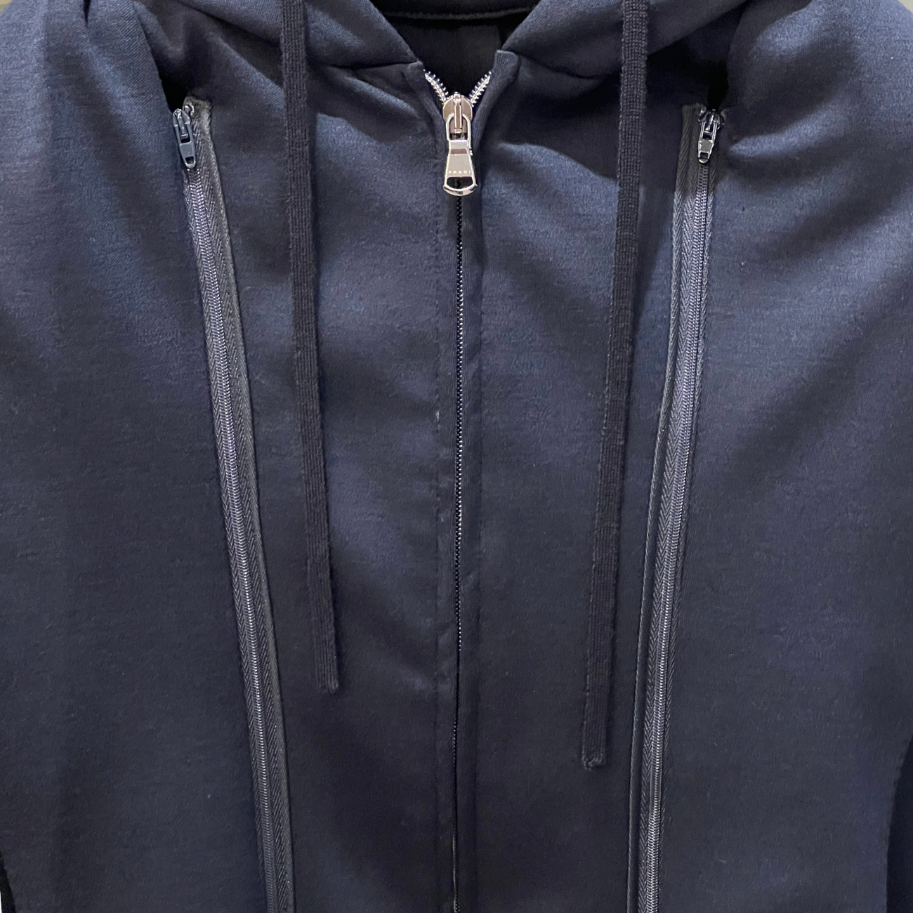 HOODED SPORTS JACKET - NAVY