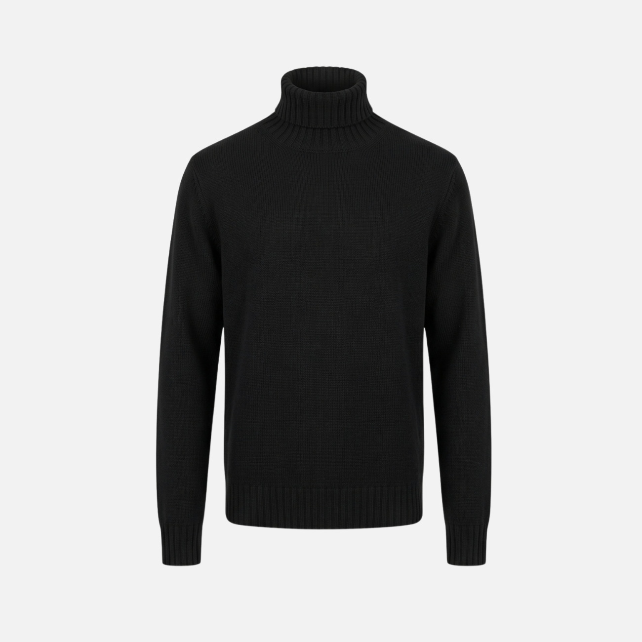VIRGIN WOOL TURTLENECK - BLACK