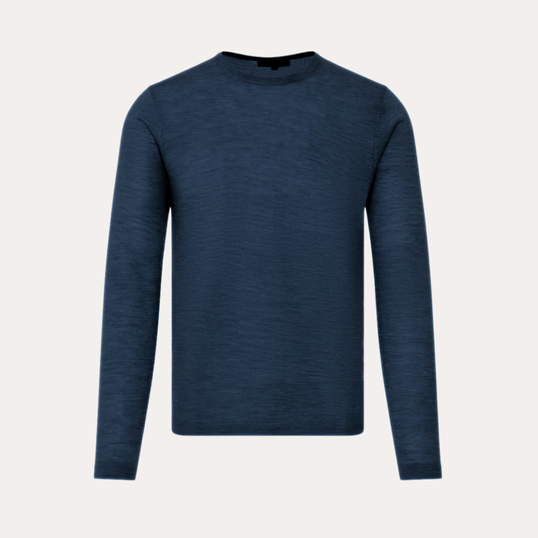 EXTRA FINE MERINO WOOL CREWNECK - MIDNIGHT