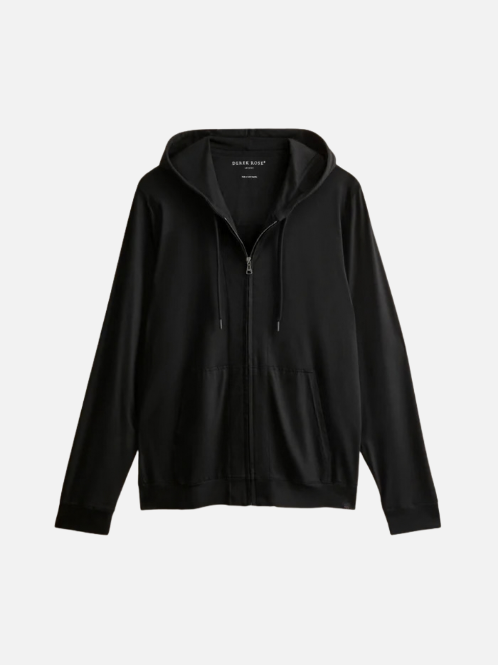 MICRO MODAL ZIP-UP HOODIE - BLACK