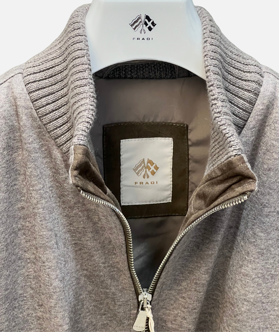 WOOL & LEATHER THERMAL BOMBER - MUD