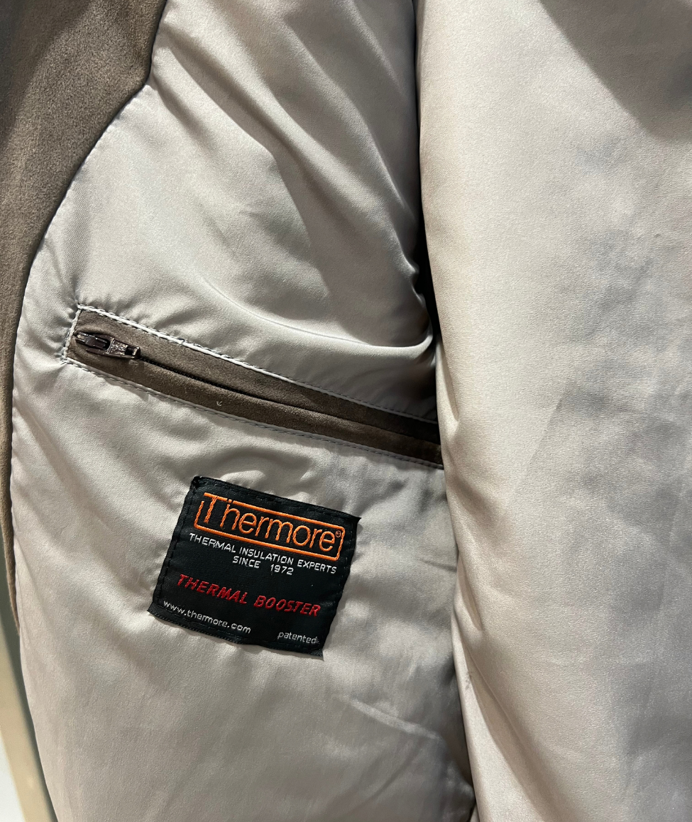 WOOL & LEATHER THERMAL BOMBER - MUD