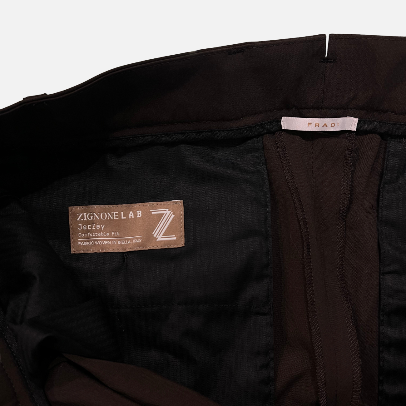SINGLE BREASTED WOOL SUIT - BROWN