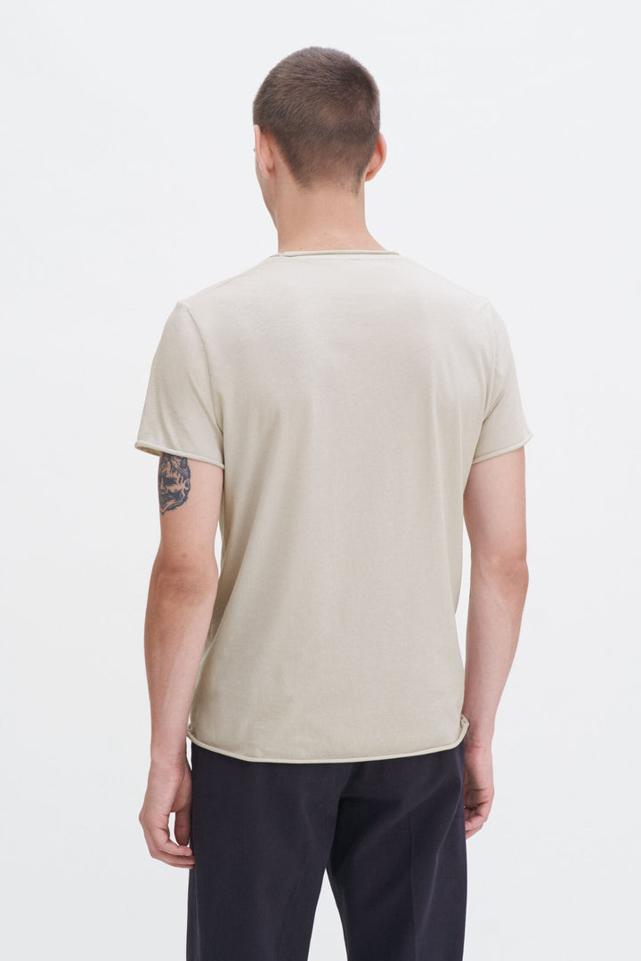Roll neck tee - Chalk