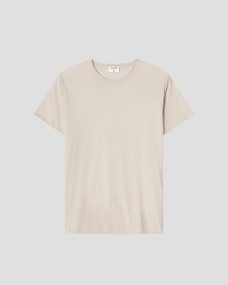 Roll neck tee - Chalk