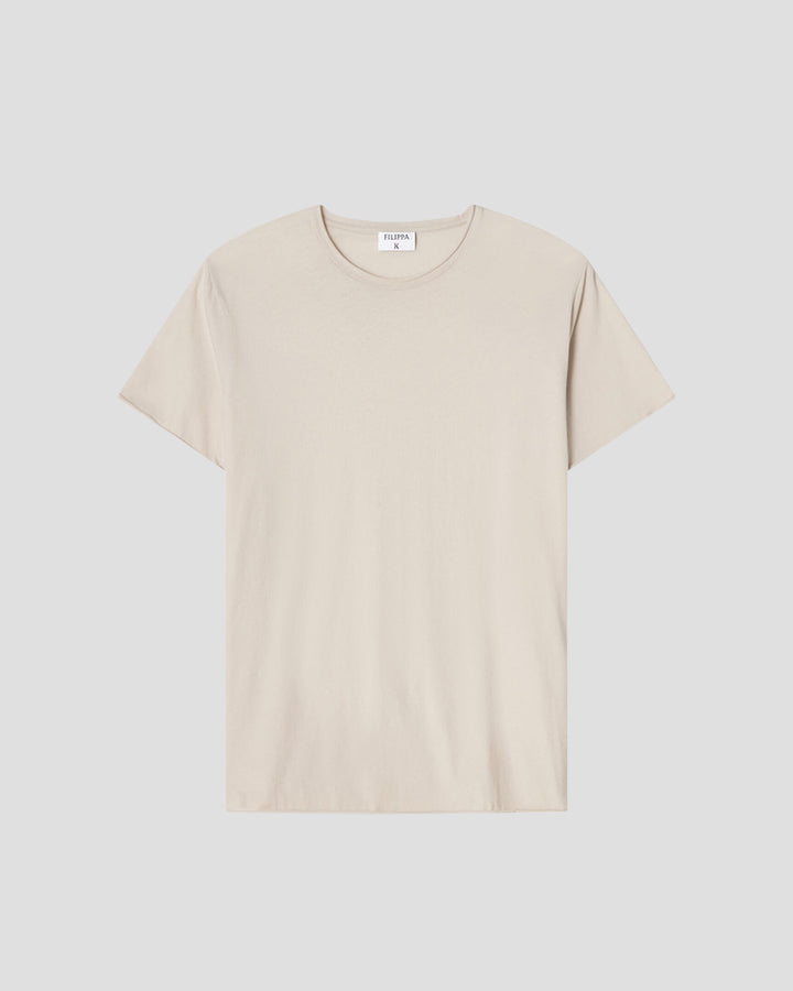 Roll neck tee - Chalk