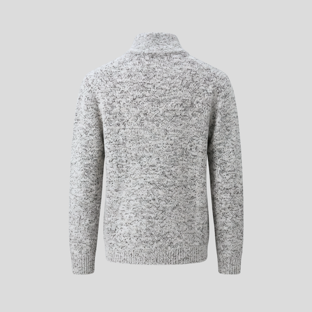 WOOL BLEND QUARTER-ZIP SWEATER - ECRU