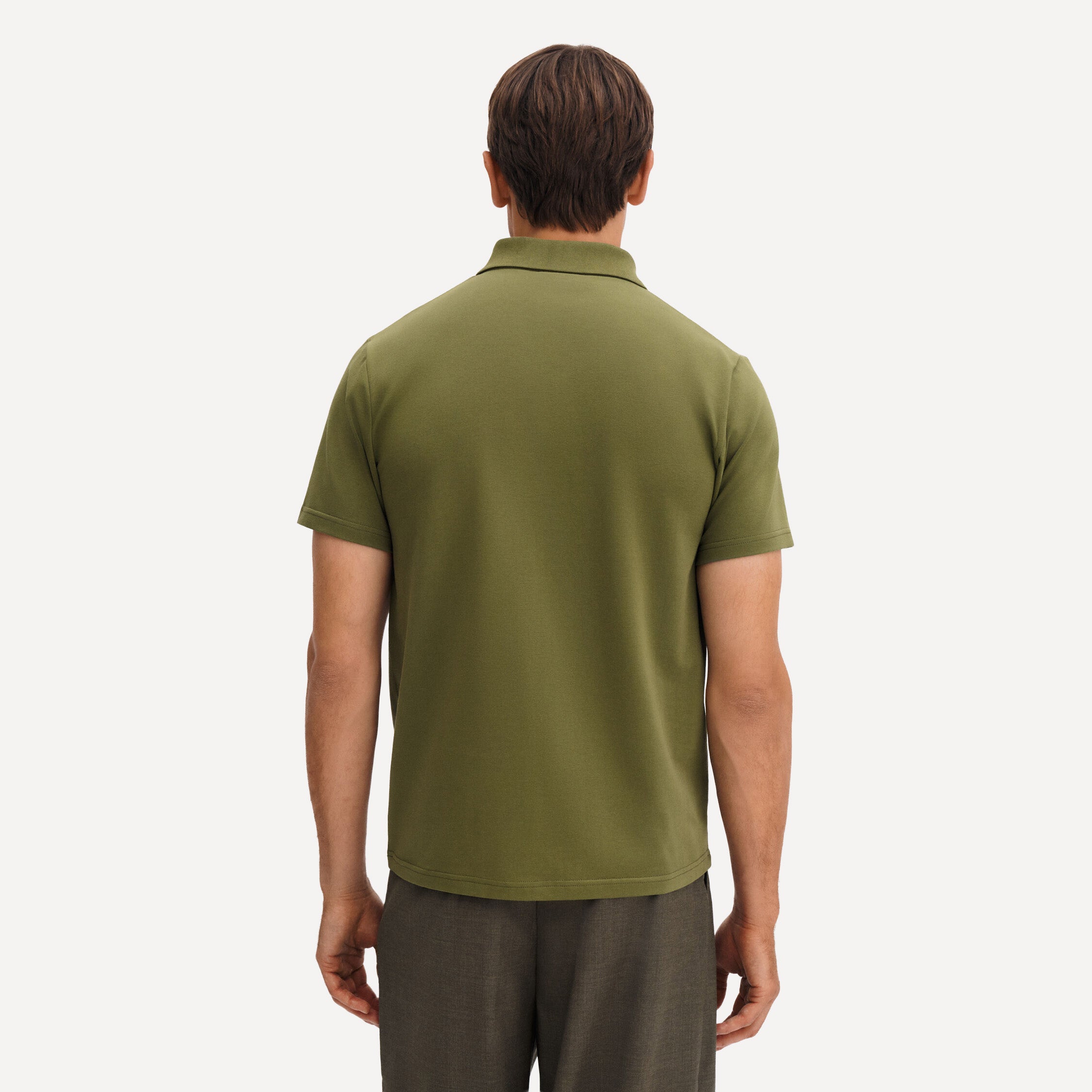 STRETCH COTTON POLO - LAUREL GREEN