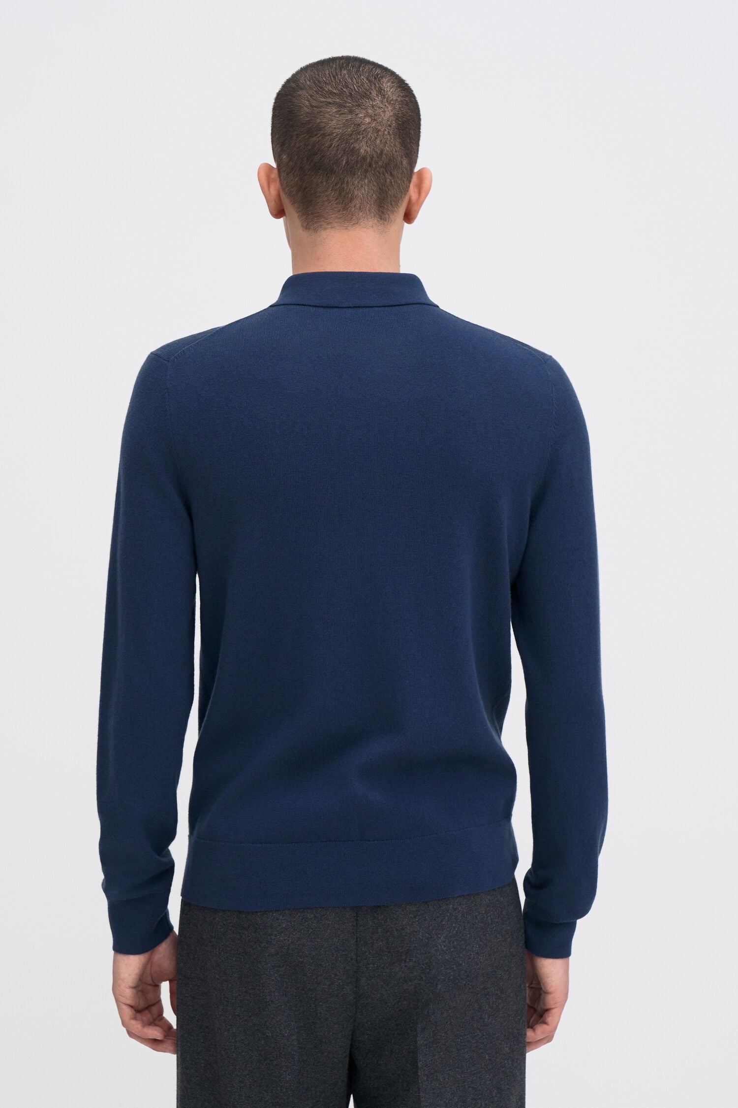 FILIPPA K KNITTED POLO SHIRT DUSK BLUE