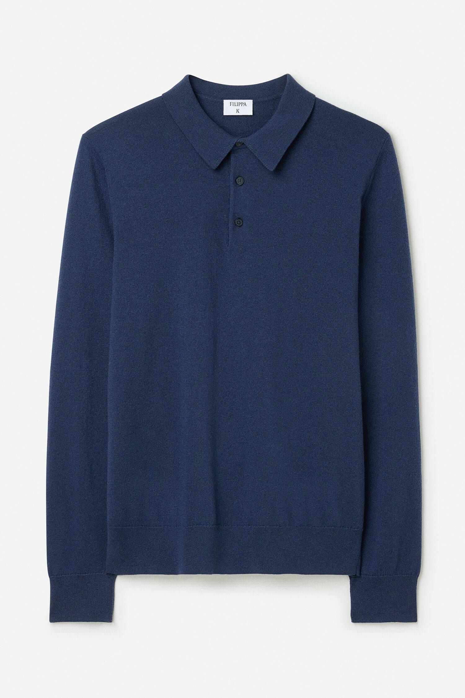FILIPPA K KNITTED POLO SHIRT DUSK BLUE