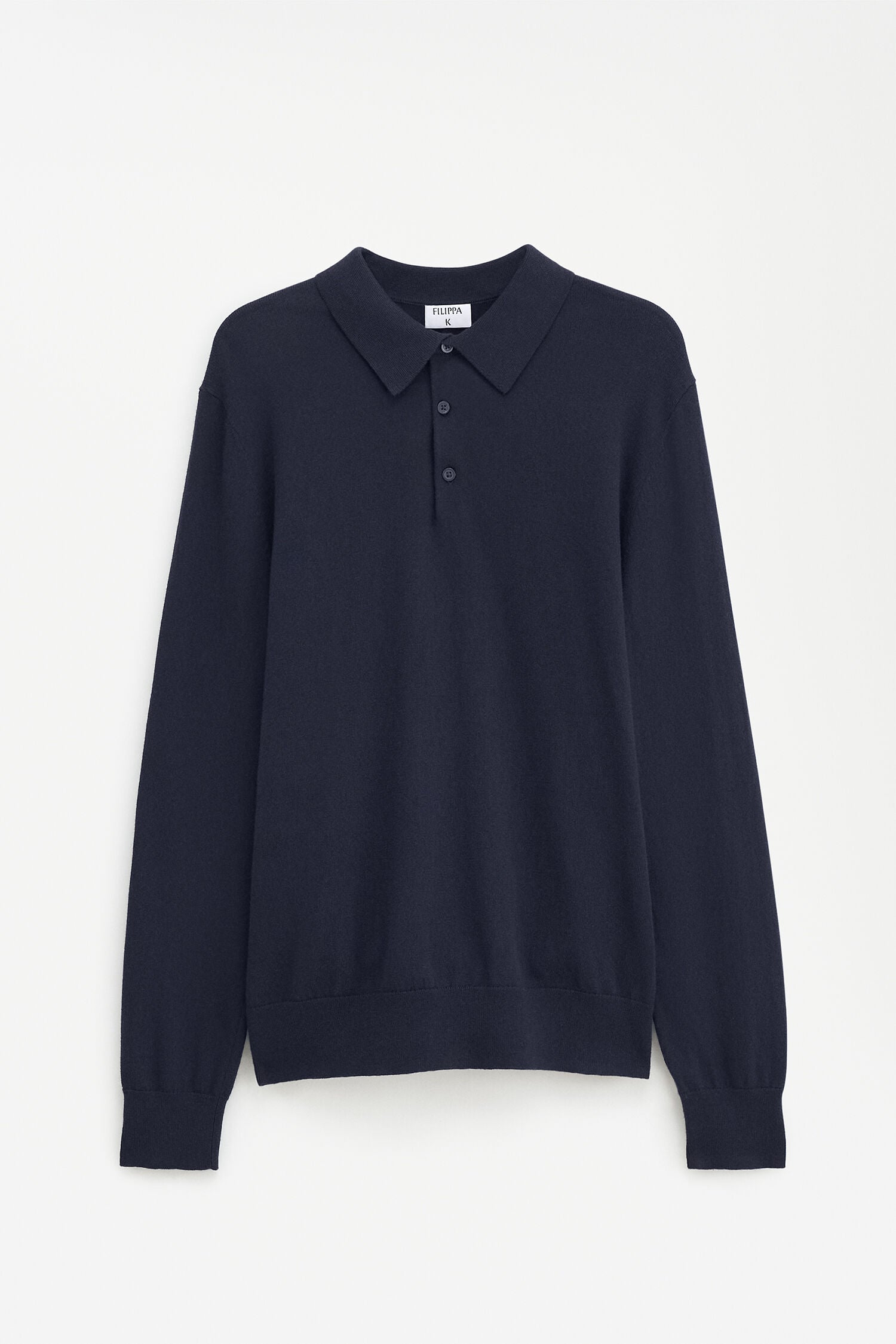 FILIPPA K KNITTED POLO SHIRT NAVY