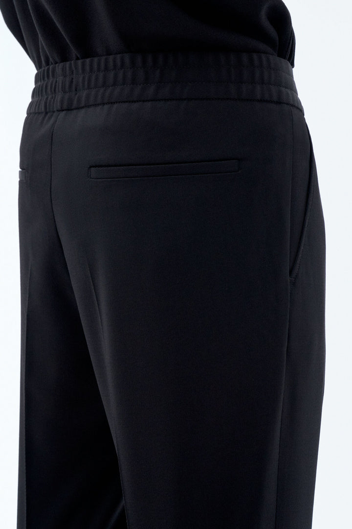 TERRY CROPPED TROUSERS - BLACK