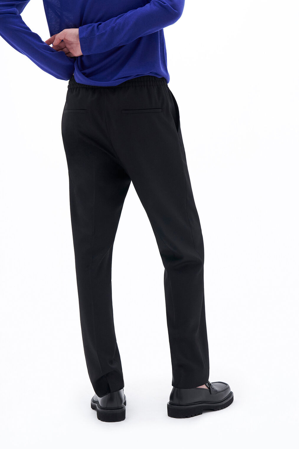 RELAXED WOOL TROUSERS - BLACK