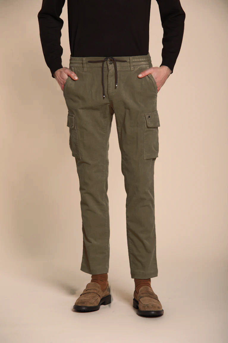 CHILE EXTRA SLIM FIT CARGO TROUSERS - MUD GREEN