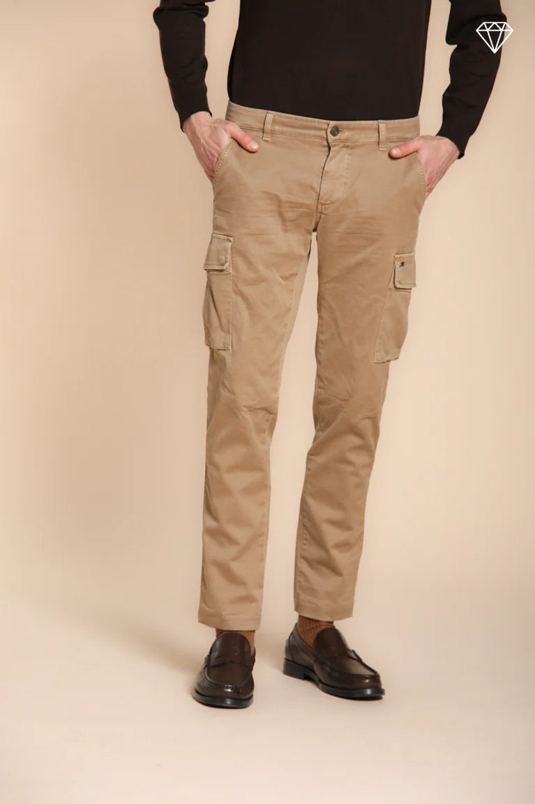 MASON’S CHILE-1 GABARDINE CARGO TROUSERS - DARK BEIGE