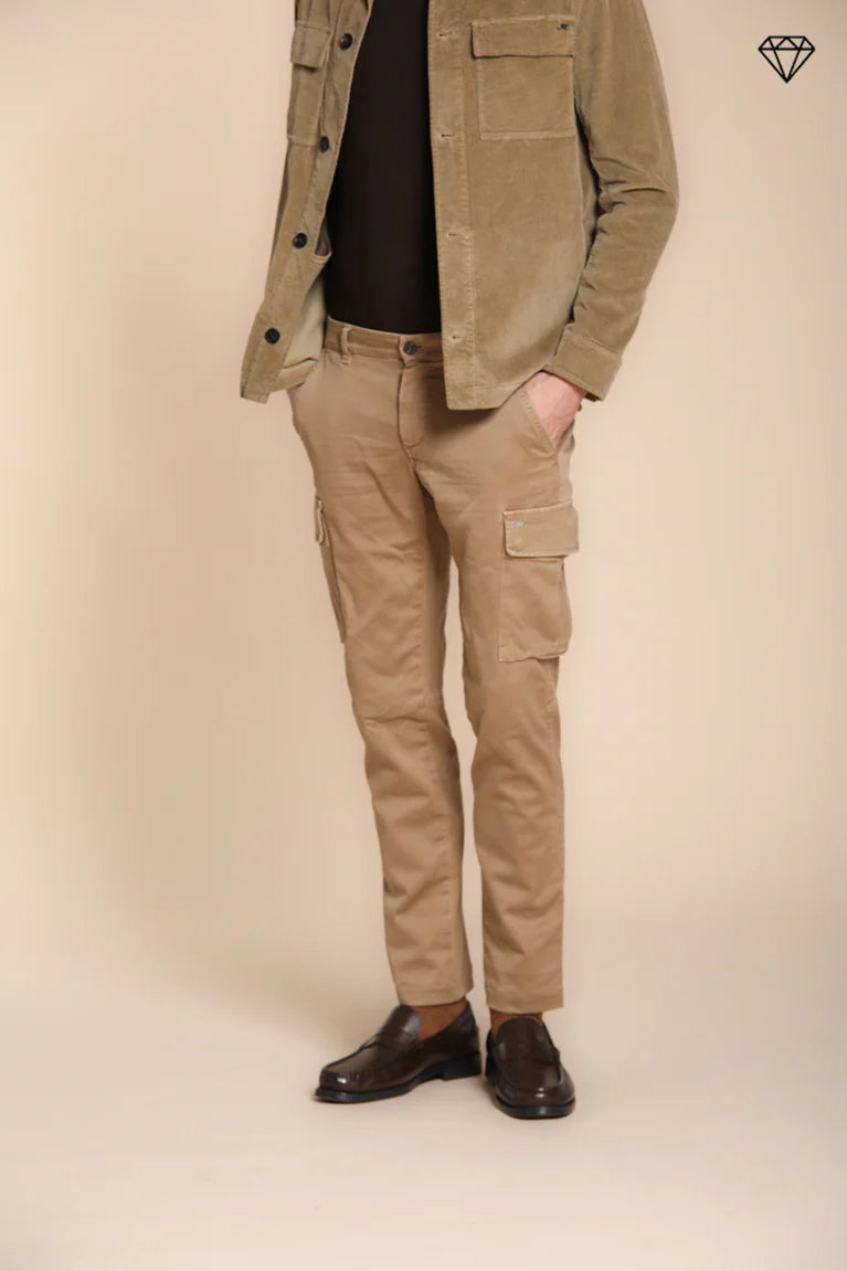 MASON’S CHILE-1 GABARDINE CARGO TROUSERS - DARK BEIGE