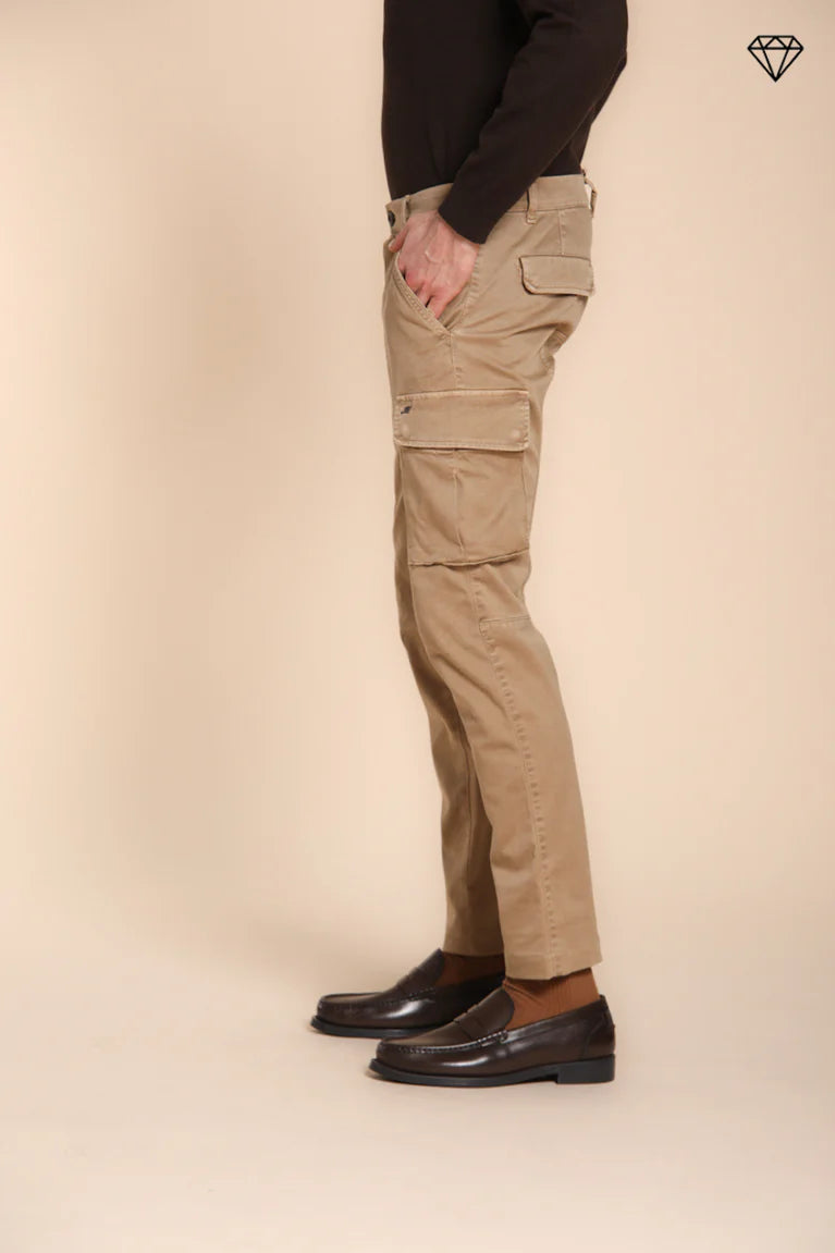 MASON’S CHILE-1 GABARDINE CARGO TROUSERS - DARK BEIGE