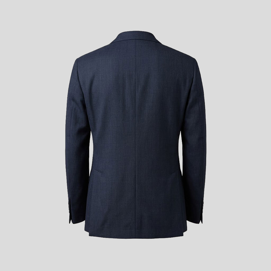 DOUBLE-BREASTED WOOL SUIT - NAVY