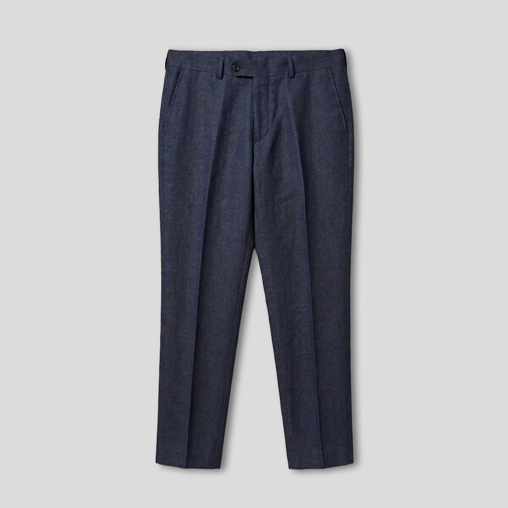 DOUBLE-BREASTED WOOL SUIT - NAVY