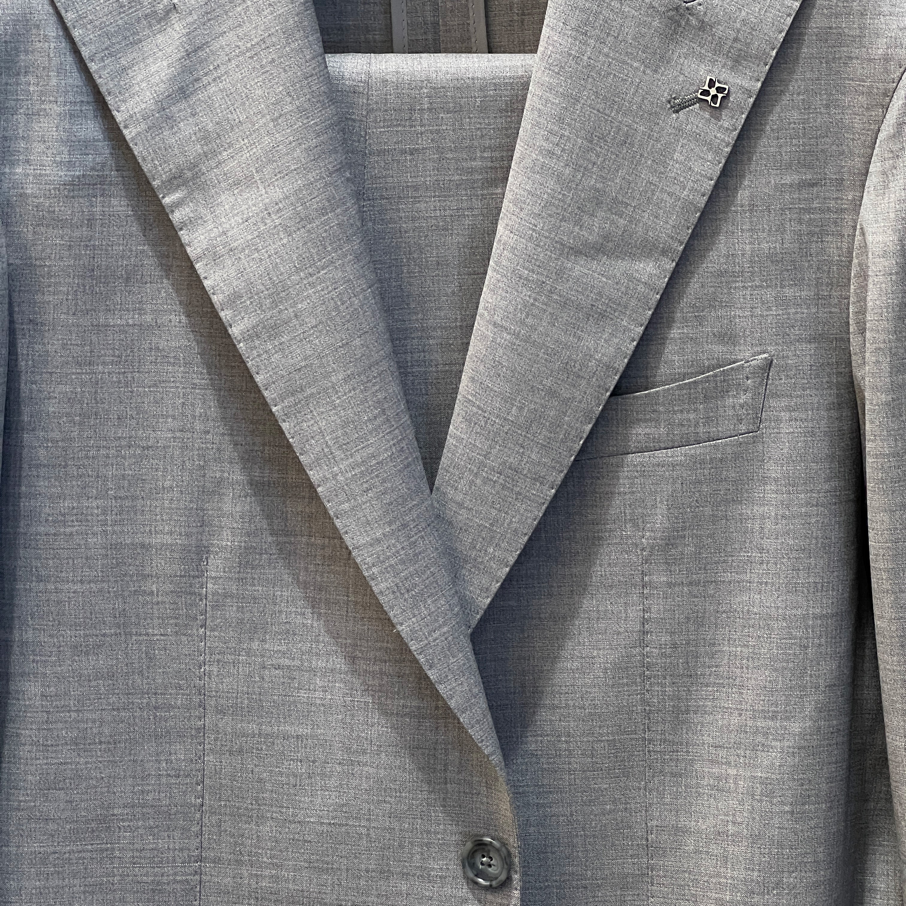 SINGLE BREASTED  VIRGIN WOOL SUIT - GREY