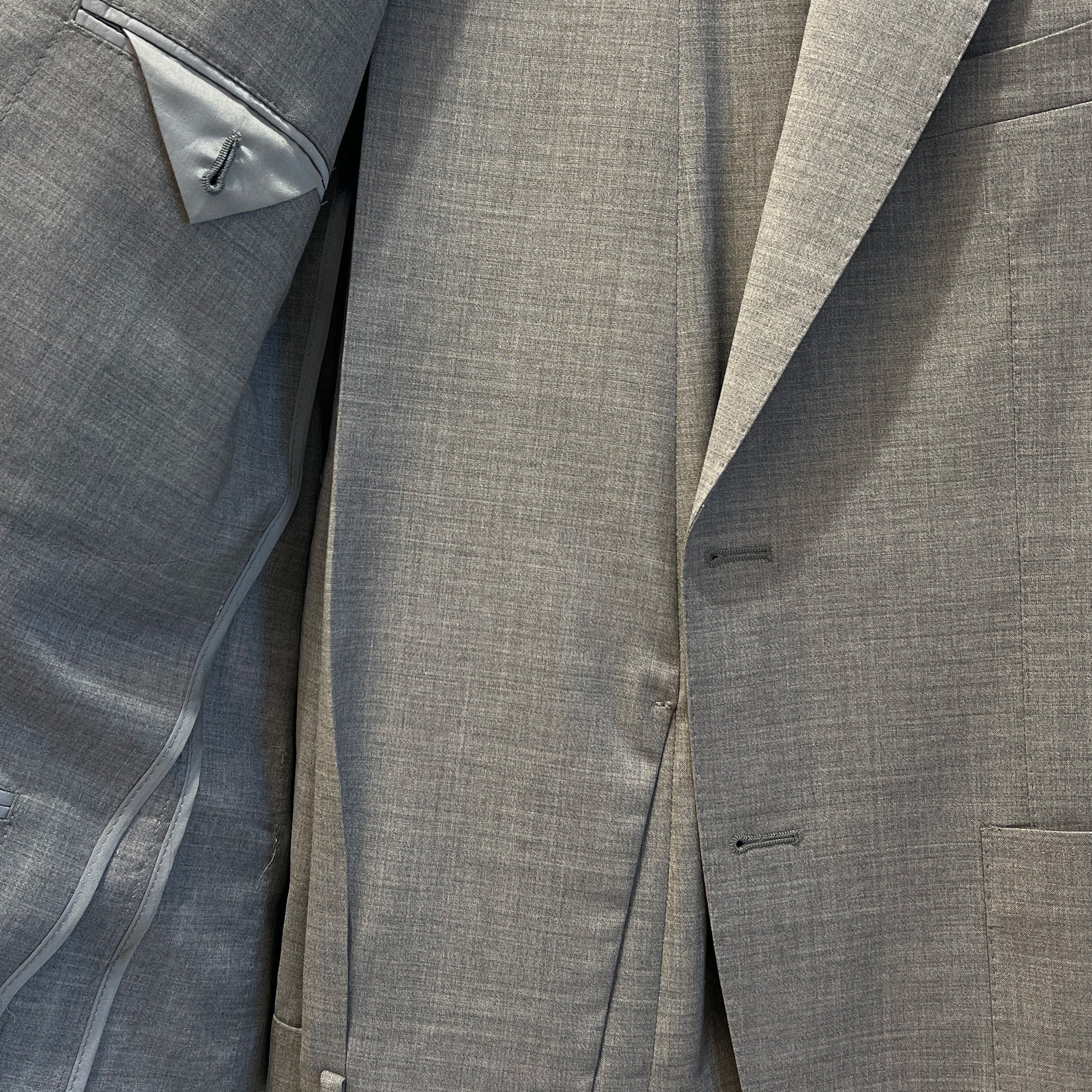 SINGLE BREASTED  VIRGIN WOOL SUIT - GREY