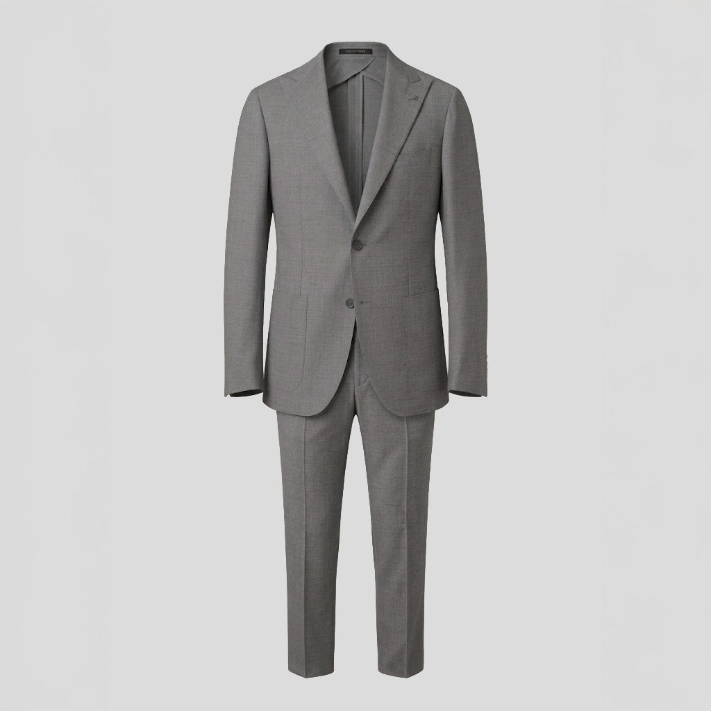 SINGLE BREASTED  VIRGIN WOOL SUIT - GREY
