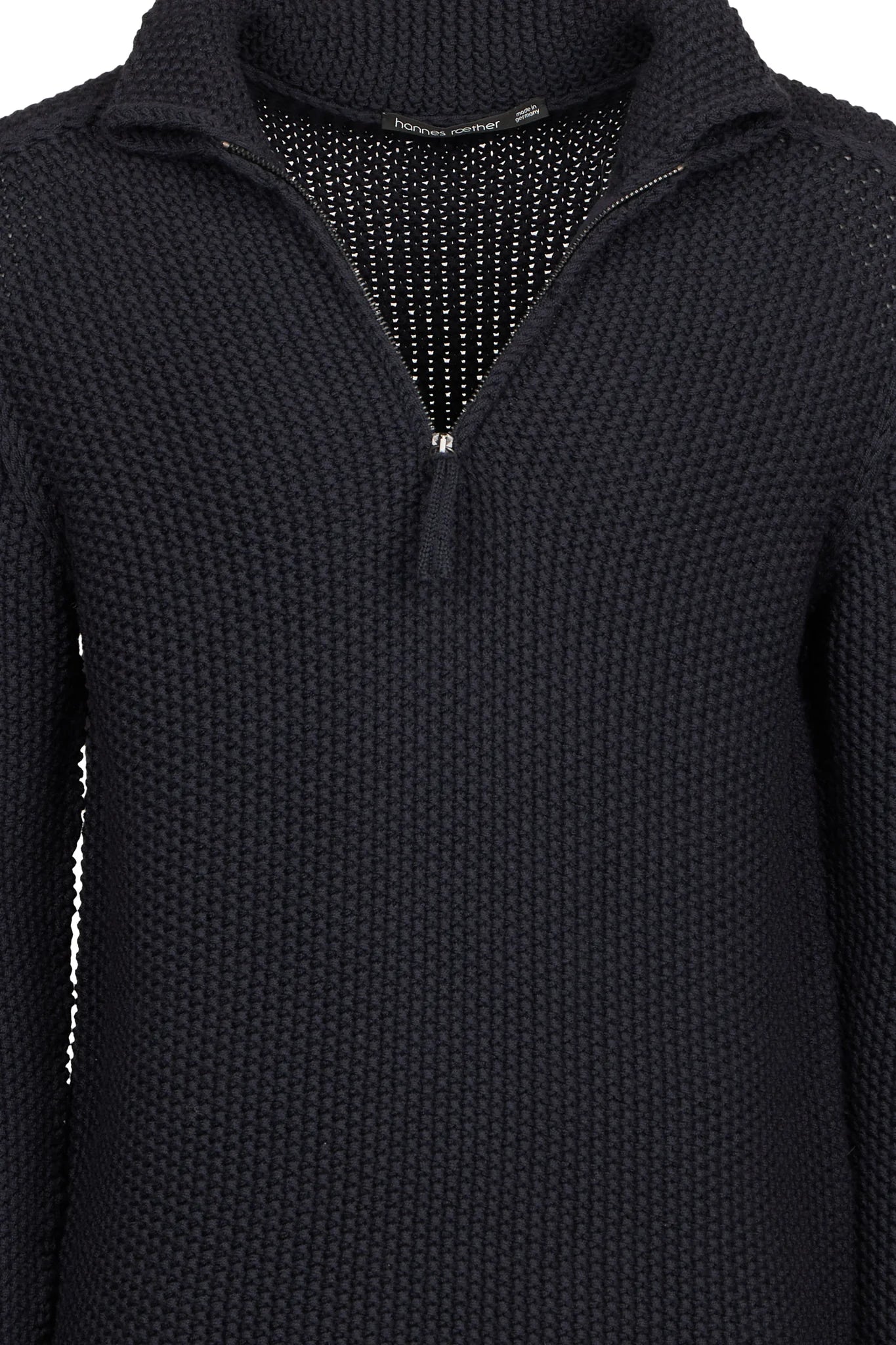 HANNES ROETHER WOOL ZIP POLO - TORNADO