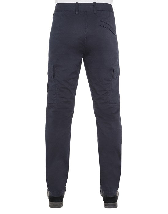 Cargo pants in stretch cotton wool satin - NAVY BLUE
