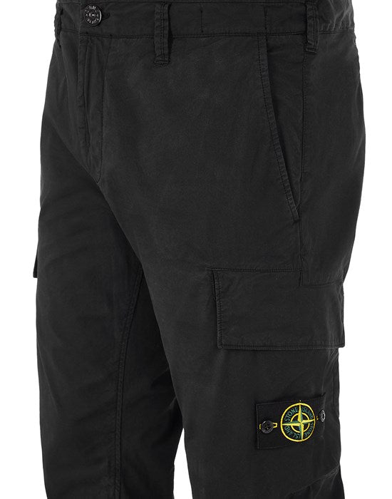 Skinny cargo pants in supima cotton - BLACK