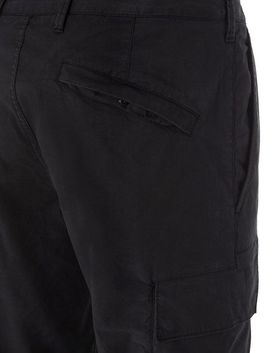 Skinny cargo pants in supima cotton - BLACK