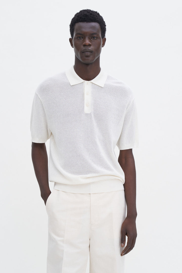 Mesh Polo - Chalk