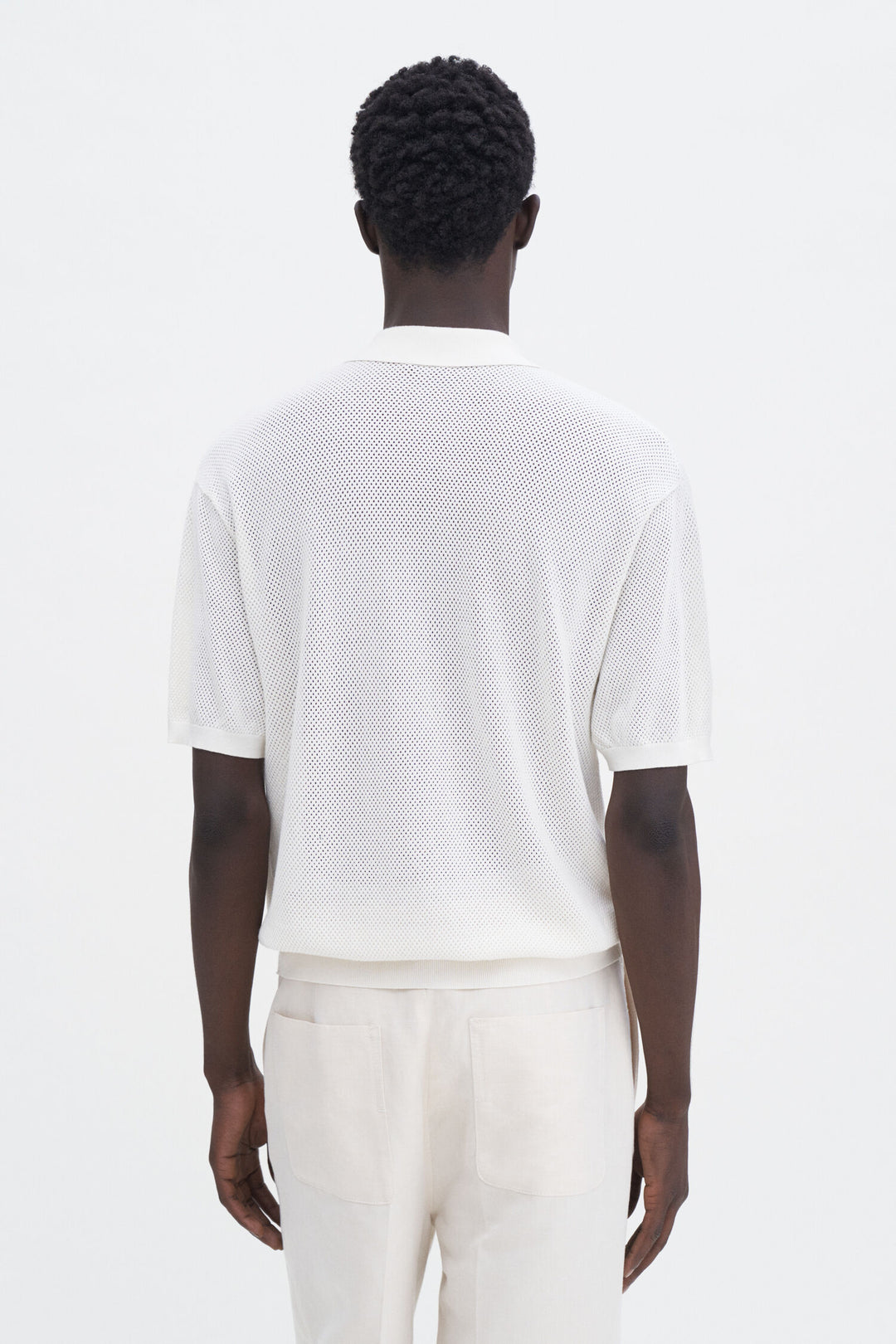 Mesh Polo - Chalk