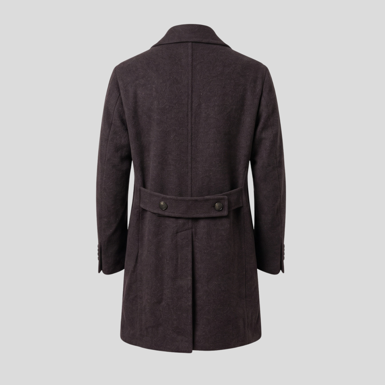 CASHMERE BLEND DOUBLE BREASTED COAT - BROWN PLUM