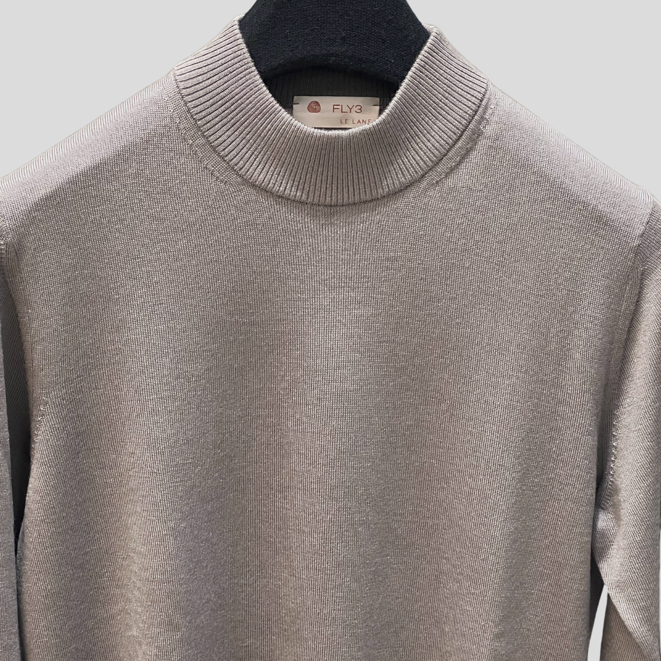WOOL MOCKNECK SWEATER - BEIGE