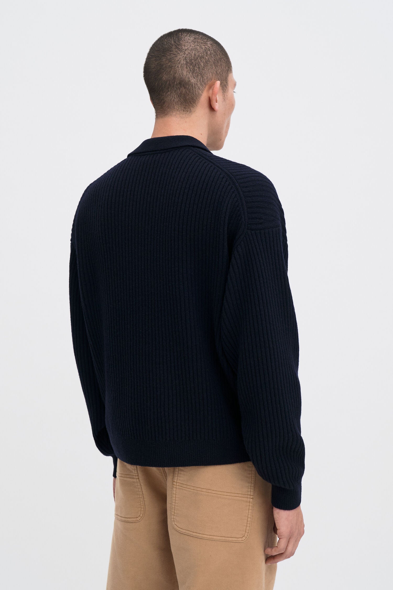 FILIPPA K RIBBED WOOL POLO SHIRT