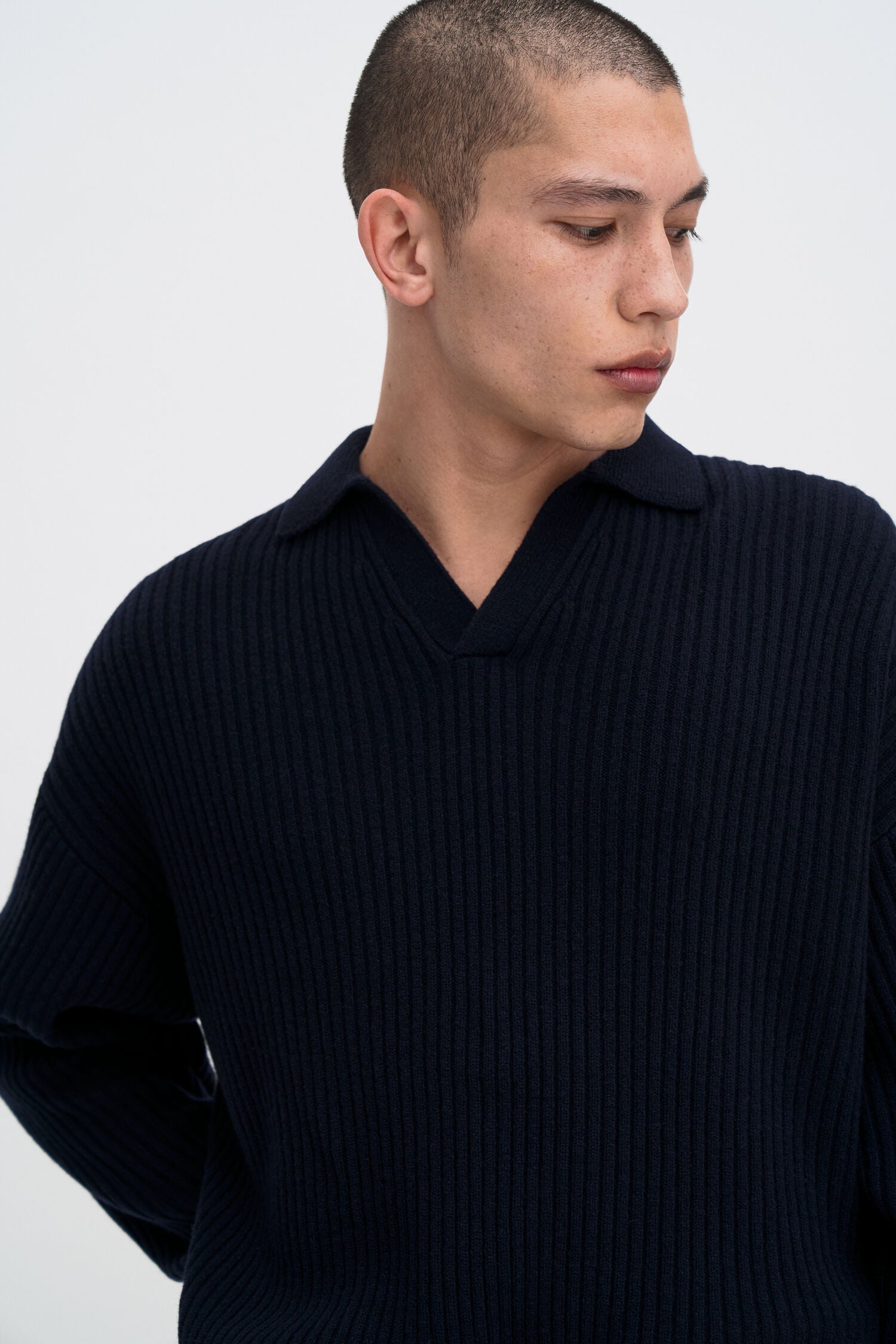 FILIPPA K RIBBED WOOL POLO SHIRT
