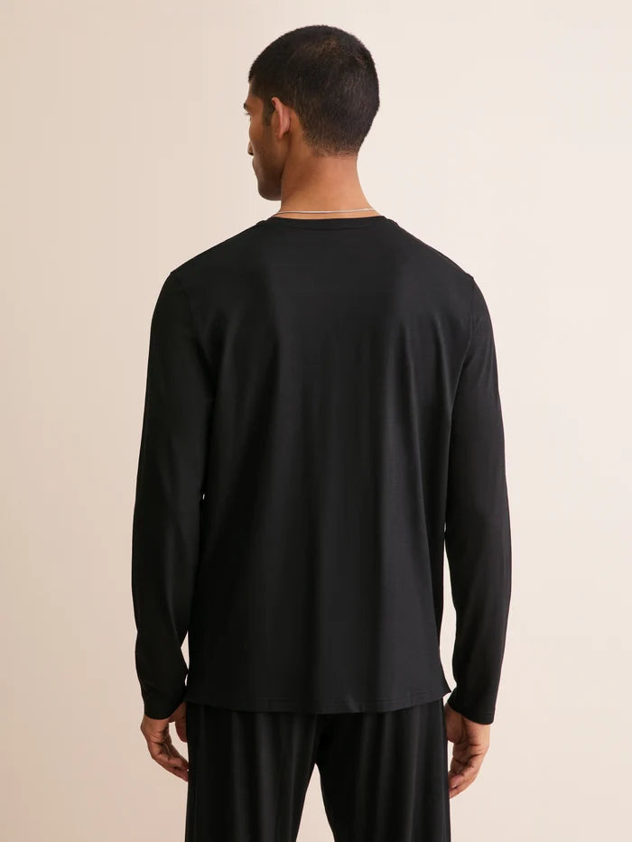 MICRO MODAL LONG SLEEVE T-SHIRT - BLACK