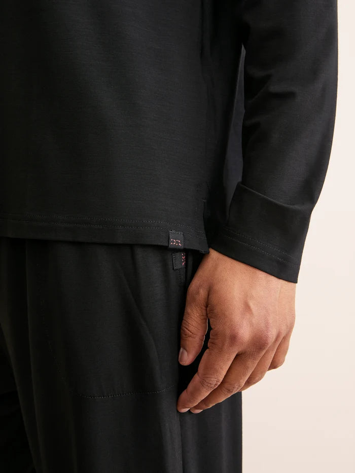 MICRO MODAL LONG SLEEVE T-SHIRT - BLACK