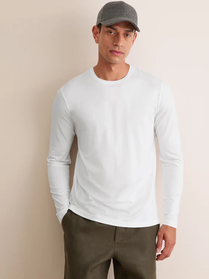 MICRO MODAL LONG SLEEVE T-SHIRT - WHITE